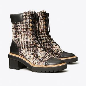 Tory Burch combat boots sz9 worn once.